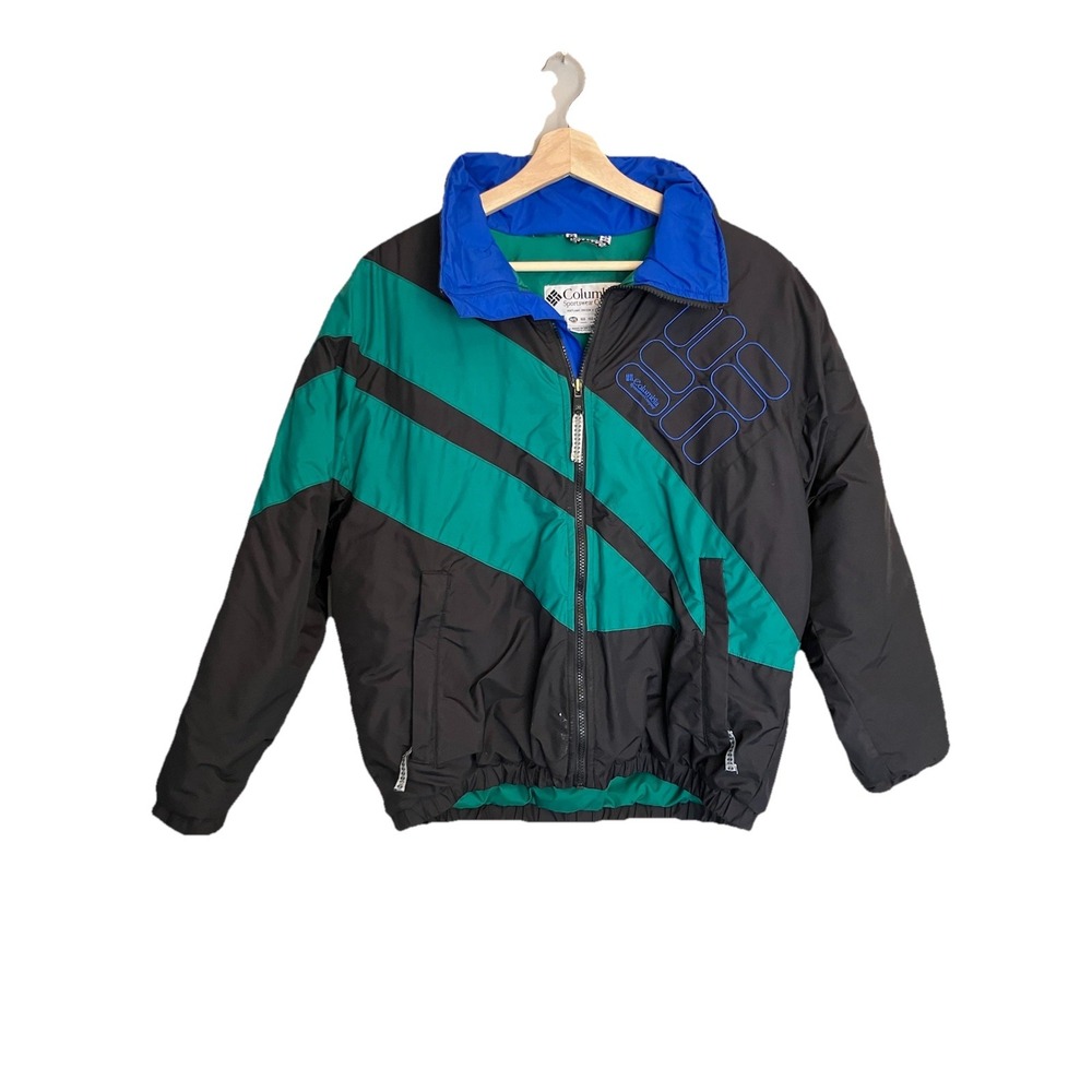 Vintage Columbia Sportswear Youth Jacket Colorblock Blue Green Black Size 14/16